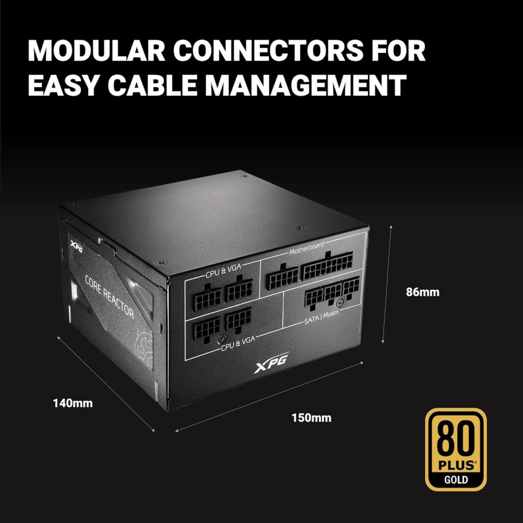XPG Core Reactor 850-Watt PSU Dimension Image